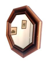 Miroir hexagonal en bois art déco 
