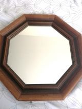 Miroir hexagonal en bois art déco 