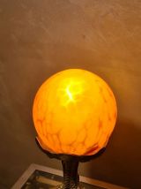 Lampe art déco.. métal patine or