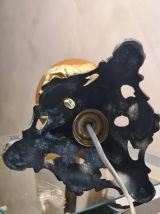 Lampe art déco.. métal patine or