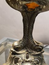 Lampe art déco.. métal patine or