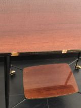 Guéridon vintage 1960 table basse formica pieds compas - 77 