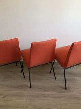 Suite 3 chaises vintage 1950 CM 145 Pierre Paulin 