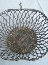 Corbeille panier en métal argenté, vintage