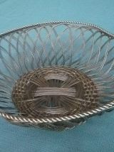 Corbeille panier en métal argenté, vintage