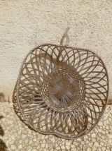 Corbeille panier en métal argenté, vintage