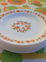 6 assiettes à dessert + 6 tasses à café  (Scania Arcopal)