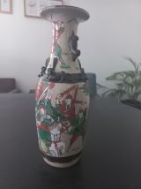 Paire de vases asiatiques en faillance de Nankin 