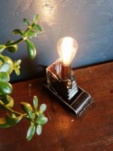 Lampe vintage industrielle appareil photo métal noir "Sepia"