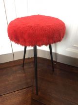 Tabouret Pelfran rouge 1960