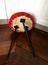Tabouret Pelfran rouge 1960