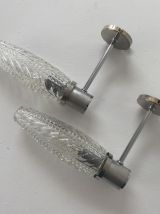 PAIRE D’APPLIQUES EN VERRE MOULÉ VINTAGE