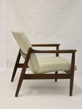 Fauteuil GFM-142 par Edmund Homa années 1960 tissu beige.