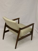 Fauteuil GFM-142 par Edmund Homa années 1960 tissu beige.