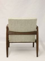 Fauteuil GFM-142 par Edmund Homa années 1960 tissu beige.