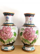 Paire de vases cloisonnés , Chine vers 1900 