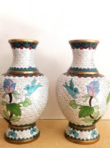 Paire de vases cloisonnés , Chine vers 1900 