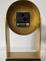 Horloge Art Déco laiton doré, par Junghans (Allemagne 1960) 