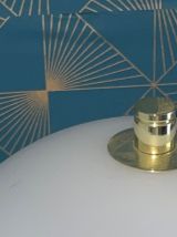 Lampe Art Déco laiton et opaline