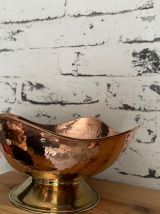 Coupe de fruits en cuivre et laiton