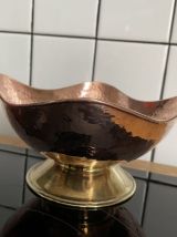 Coupe de fruits en cuivre et laiton
