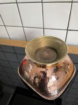 Coupe de fruits en cuivre et laiton