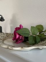 Plat en faïence vintage ton crème 