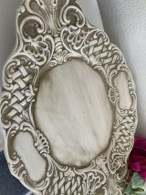 Plat en faïence vintage ton crème 