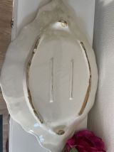 Plat en faïence vintage ton crème 