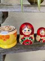 Grandes poupées russes - 5 Matriochkas avec étiquette en Rus