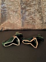 Duo de bougeoirs art-déco en porcelaine