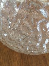 1 Gros globe rond art déco en verre moulé transparent