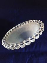 1 Abat-jour en verre épais et bord perlé