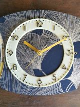 Horloge vintage pendule murale silencieuse "Noir doré"