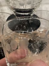 Set de 8 verres à vin rétro en verre gravé