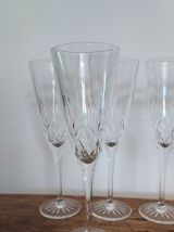 6 flûtes à champagne en cristal 