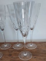 6 flûtes à champagne en cristal 