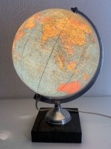 Globe terrestre Taride verre et marbre noir vintage 1971 - 3