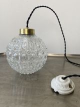 PAIRE DE SUSPENSIONS RONDES EN VERRE