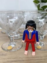 Set de 6 verres à vin gravés