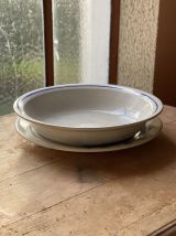 Grand plat et assiette creuse service Rosine l'amandinoise