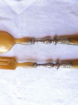 couverts  vintage en metal et corne