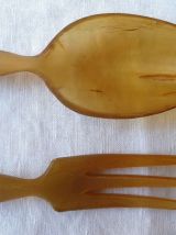 couverts  vintage en metal et corne