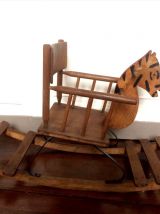 Cheval à bascule en bois vers 1950 