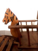 Cheval à bascule en bois vers 1950 