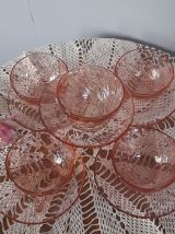 5 tasses à café, rose, modèle Rosaline de Luminarc - Vintage