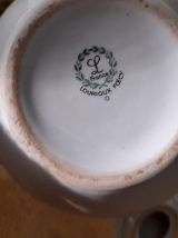 Cafetiere  décor floral  porcelaine Lourioux Foecy, 1930