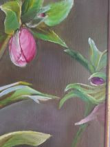 Tableau peinture décor floral, roses, dim 34 x 34 cm