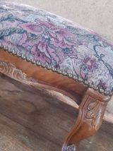 Tabouret de pied en bois/ motif floral style Louis XV