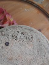 Pichet en grès pyrité, artisanal - vintage, signé GRM